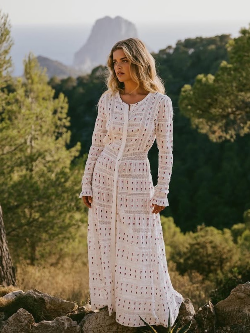 NWT $645 LoveShackFancy Fabiana Embroidered Lace Maxi Dress